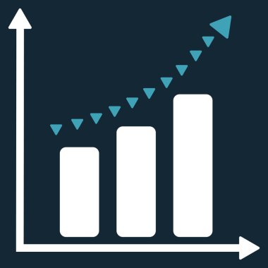 Noktalı olumlu Trend düz vektör simgesi
