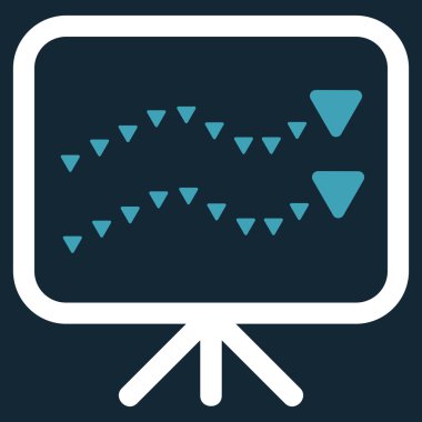 Noktalı eğilimleri kurulu düz vektör simgesi