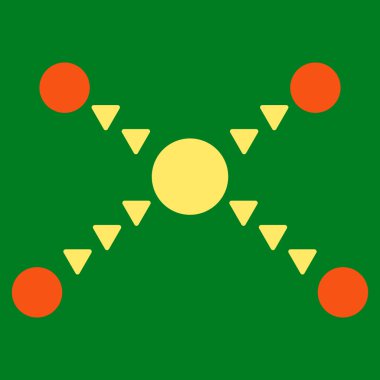 Noktalı bağlantılar düz vektör simgesi