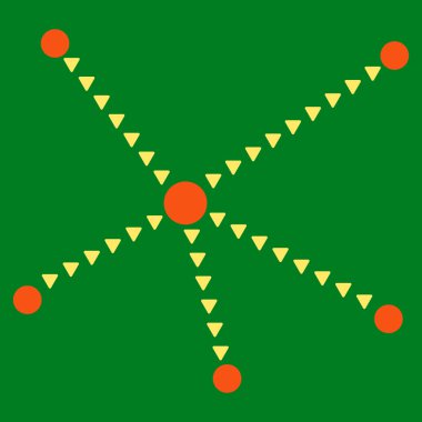 Noktalı ilişkiler vektör simge düz