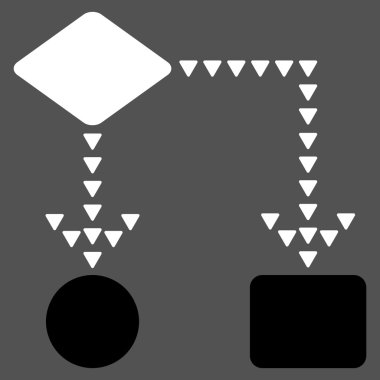 Algoritma akış çizelgesi düz vektör simgesi