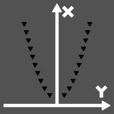 Noktalı parabol arsa düz vektör simgesi