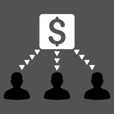 Para alıcı düz vektör simgesi