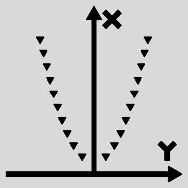 Noktalı parabol arsa düz vektör simgesi