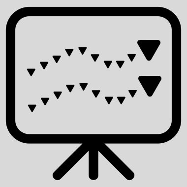 Noktalı eğilimleri kurulu düz vektör simgesi