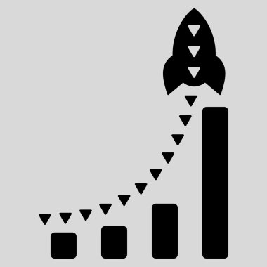 Roket iş Bar grafik düz vektör simgesi