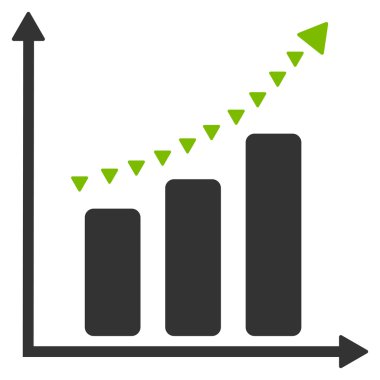 Noktalı olumlu Trend düz vektör simgesi