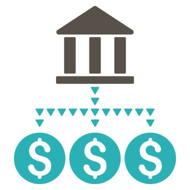 Banka yapısı düz vektör simgesi