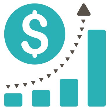 İş Bar grafiği olumlu Trend düz vektör simgesi