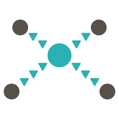 Noktalı bağlantılar düz vektör simgesi