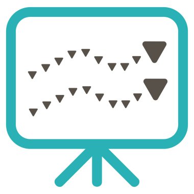 Noktalı eğilimleri kurulu düz vektör simgesi