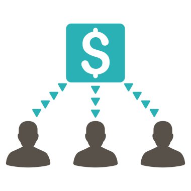 Para alıcı düz vektör simgesi