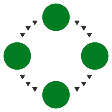 Dairesel ilişkiler vektör simge düz