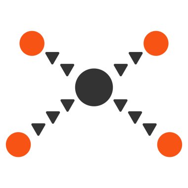 Noktalı bağlantılar düz vektör simgesi