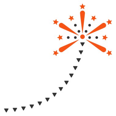 Selam havai fişek izleme düz vektör simgesi