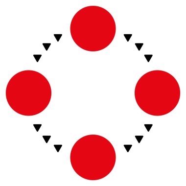 Dairesel ilişkiler vektör simge düz