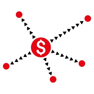 Noktalı finansal bağlantılar düz vektör simgesi