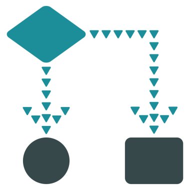 Algoritma akış çizelgesi düz vektör simgesi