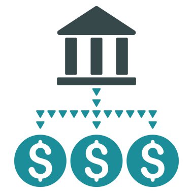 Banka yapısı düz vektör simgesi