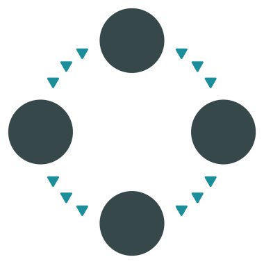 Dairesel ilişkiler vektör simge düz