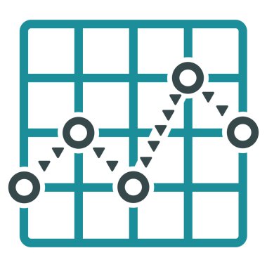 Noktalı çizgi kılavuz arsa düz vektör simgesi