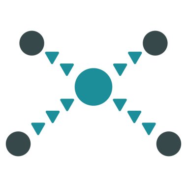 Noktalı bağlantılar düz vektör simgesi