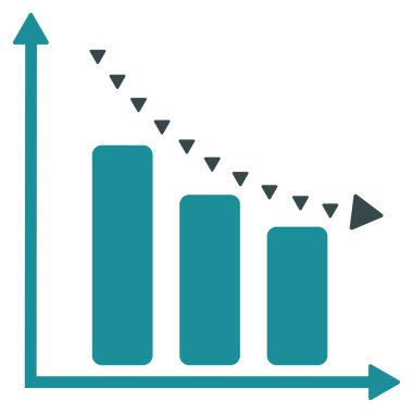 Noktalı negatif eğilim düz vektör simgesi