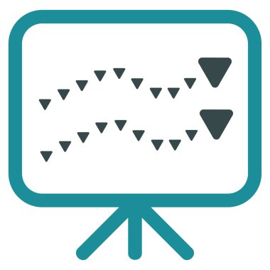 Noktalı eğilimleri kurulu düz vektör simgesi