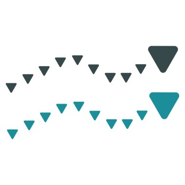 Noktalı eğilimleri düz vektör simgesi