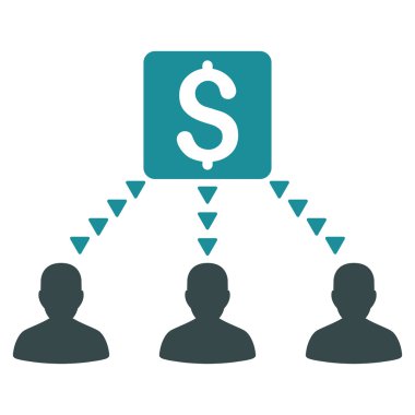 Para alıcı düz vektör simgesi