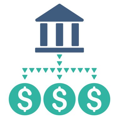 Banka yapısı düz vektör simgesi