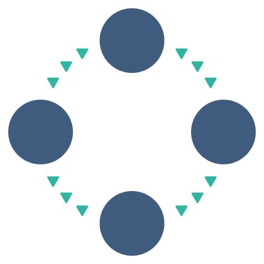 Dairesel ilişkiler vektör simge düz