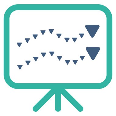 Noktalı eğilimleri kurulu düz vektör simgesi