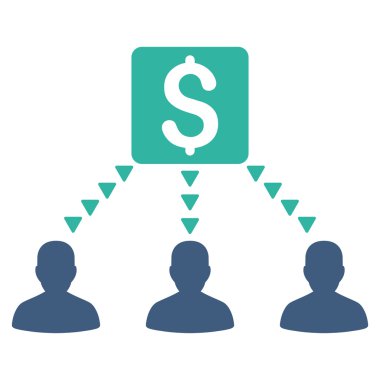 Para alıcı düz vektör simgesi