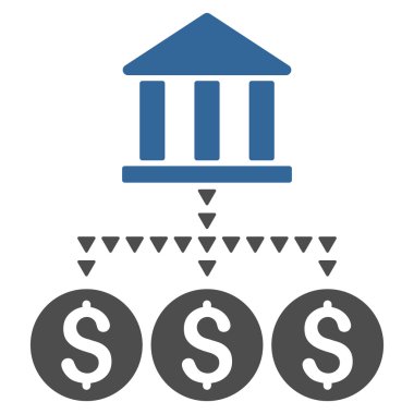 Banka yapısı düz vektör simgesi