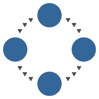 Dairesel ilişkiler vektör simge düz
