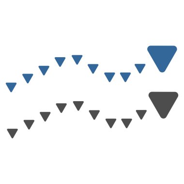 Noktalı eğilimleri düz vektör simgesi