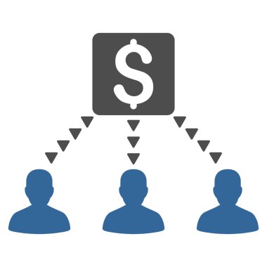 Para alıcı düz vektör simgesi