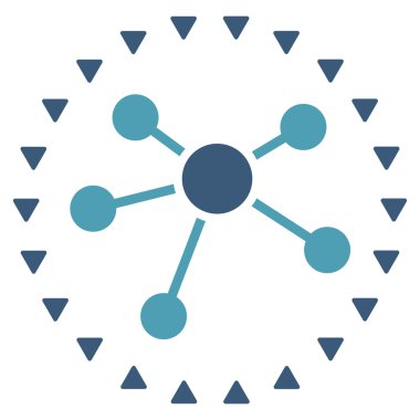 Noktalı bağlantı diyagramı düz vektör simgesi