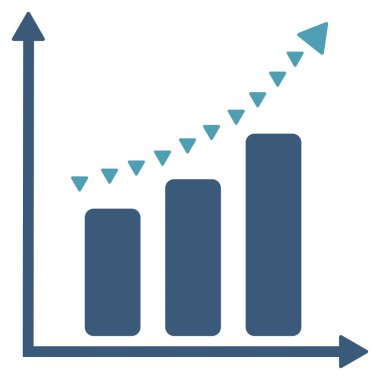 Noktalı olumlu Trend düz vektör simgesi