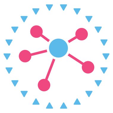 Noktalı bağlantı diyagramı düz vektör simgesi