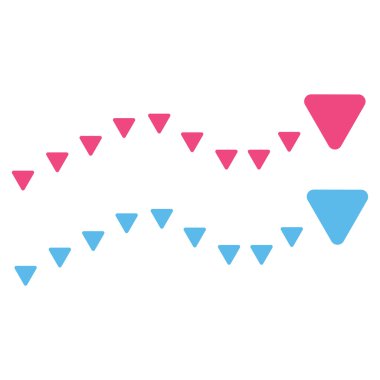 Noktalı eğilimleri düz vektör simgesi