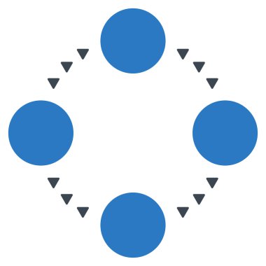 Dairesel ilişkiler vektör simge düz