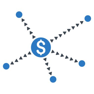 Noktalı finansal bağlantılar düz vektör simgesi