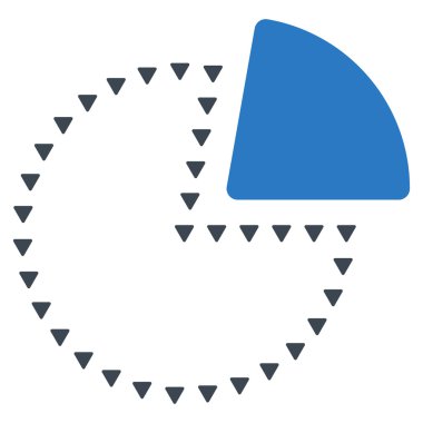 Noktalı pasta grafiği düz vektör simgesi