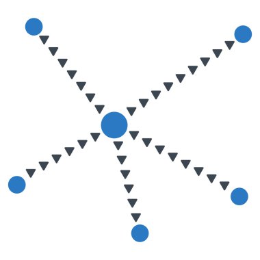 Noktalı ilişkiler vektör simge düz