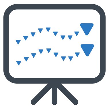 Noktalı eğilimleri kurulu düz vektör simgesi