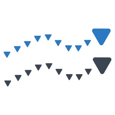 Noktalı eğilimleri düz vektör simgesi