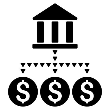 Banka yapısı düz vektör simgesi