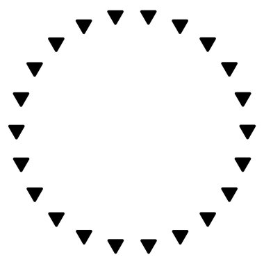 Noktalı çember düz vektör simgesi